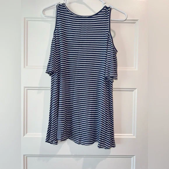Navy and White Striped Women's Top - Picture 4 of 6